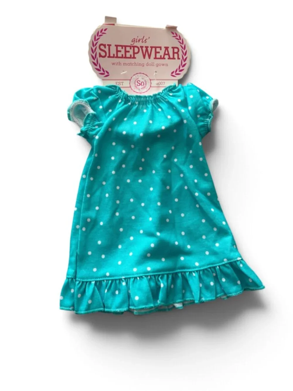 Girl SO Bedtime Checklist Nightgown With Doll Matching Gown Fits 18